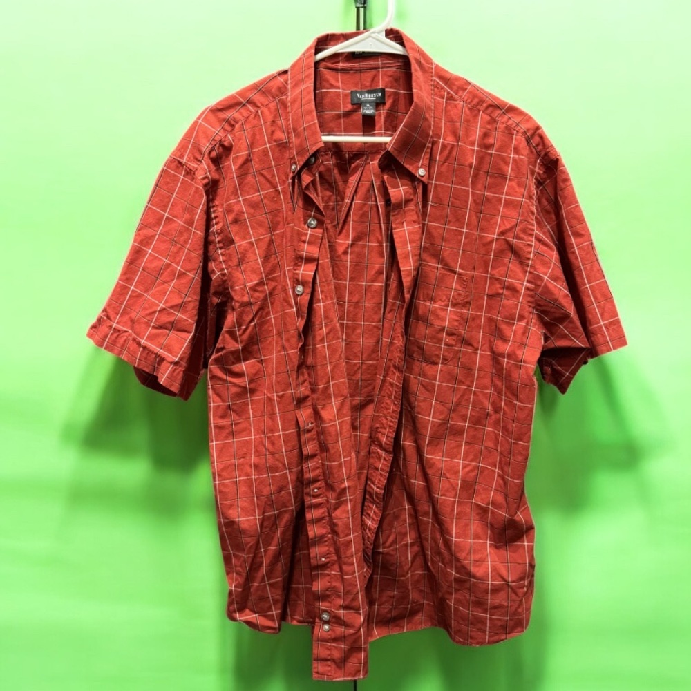 Van heusen Red Plaid Men's Shirt XL